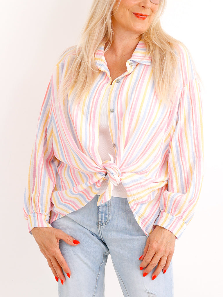 Musselin Oversize Bluse ROSELLA.S - 100% Baumwolle - Gr. 38-46