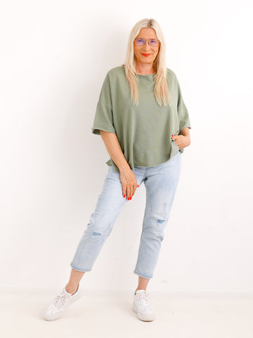 Kurzarm Sweatshirt MURIEL.S - One Size Gr. 38-44