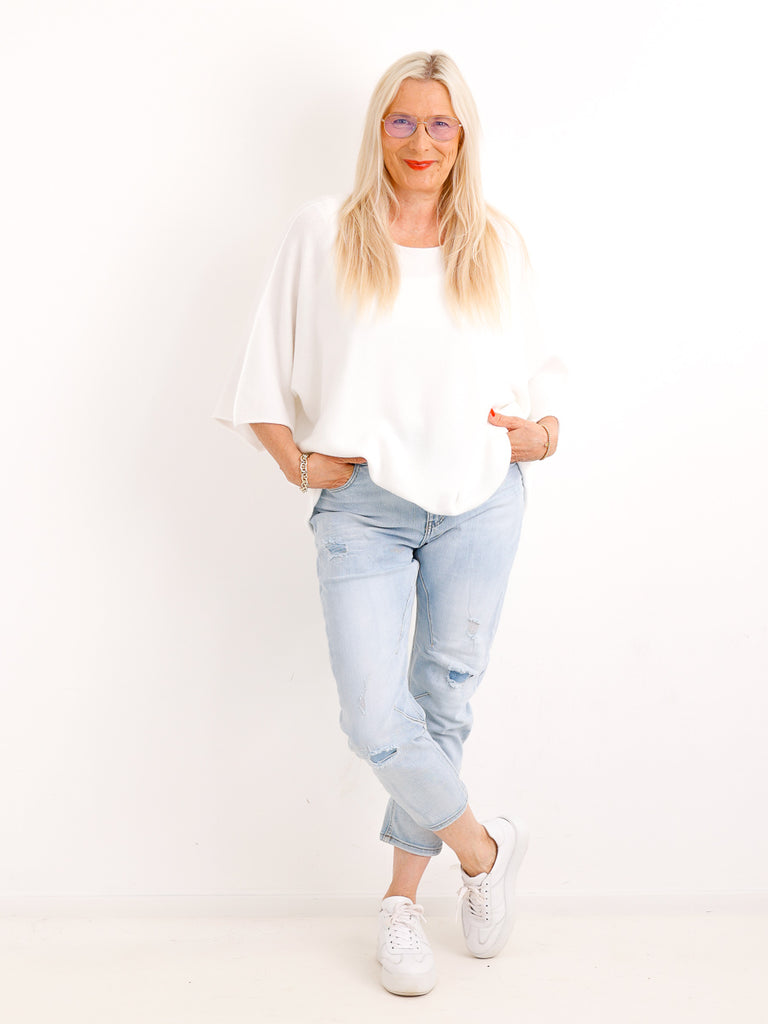 Musselin Oversize Bluse SIENNA.S - 100% Baumwolle - Gr. 38-46