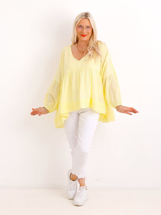 Oversize Tunika FAYE.S – 100% Baumwolle – Semi-transparent – Gr. 36-46