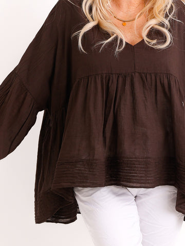 Oversize Tunika FAYE.S – 100% Baumwolle – Semi-transparent – Gr. 36-46