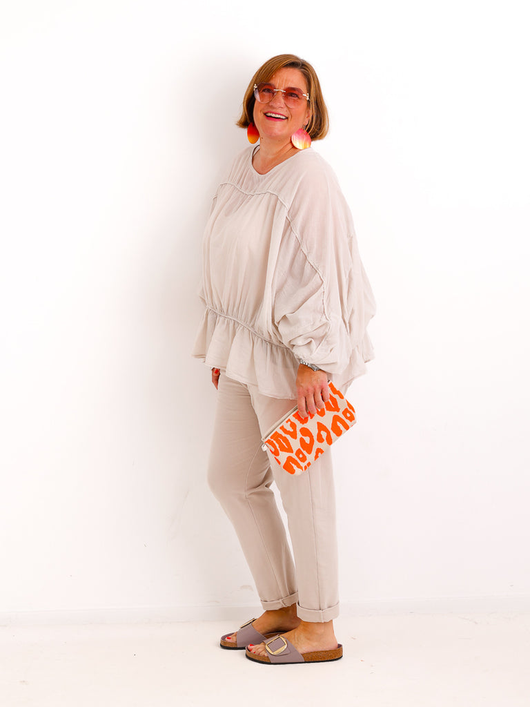 Oversize-Tunika LUNA.S – 100 % Baumwolle – Fledermausärmel – Gr. 38-48
