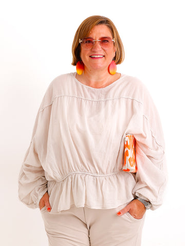 Oversize-Tunika LUNA.S – 100 % Baumwolle – Fledermausärmel – Gr. 38-48