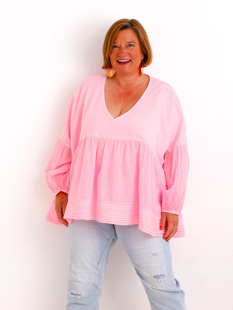 Oversize Tunika FAYE.S – 100% Baumwolle – Semi-transparent – Gr. 36-46