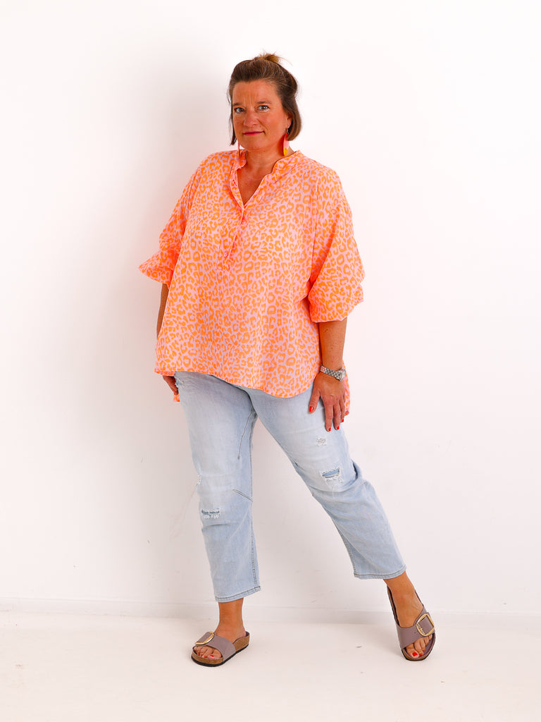 Oversize Leo-Blusenshirt PAMY.S – Luftige Baumwolle – Gr. 36-44