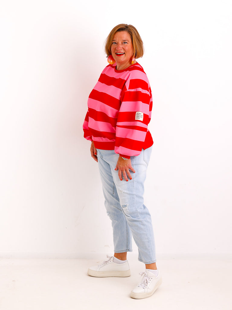 PIA.S Oversize Sweatshirt - gestreift - Gr. 38-44
