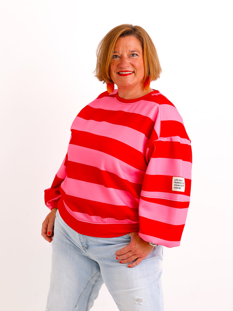 PIA.S Oversize Sweatshirt - gestreift - Gr. 38-44