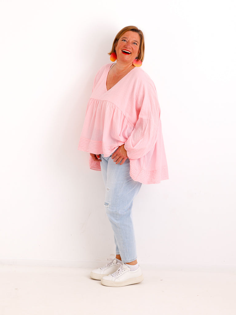 Oversize Tunika FAYE.S – 100% Baumwolle – Semi-transparent – Gr. 36-46