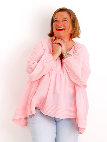 Oversize Tunika FAYE.S – 100% Baumwolle – Semi-transparent – Gr. 36-46