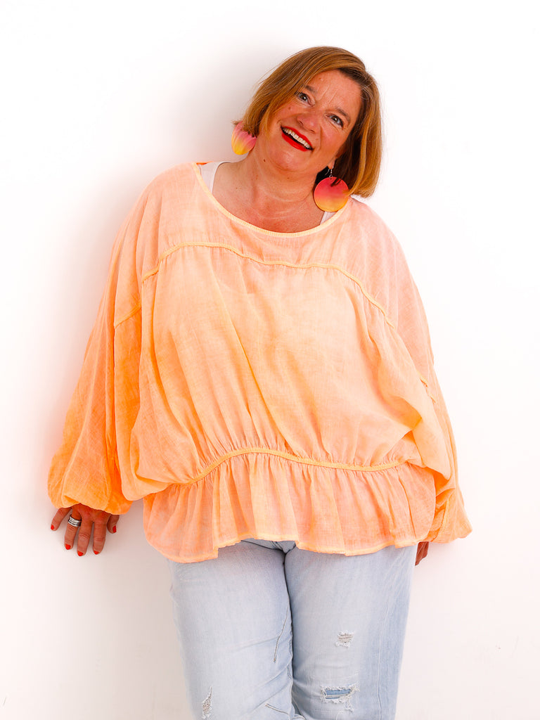Oversize-Tunika LUNA.S – 100 % Baumwolle – Fledermausärmel – Gr. 38-48