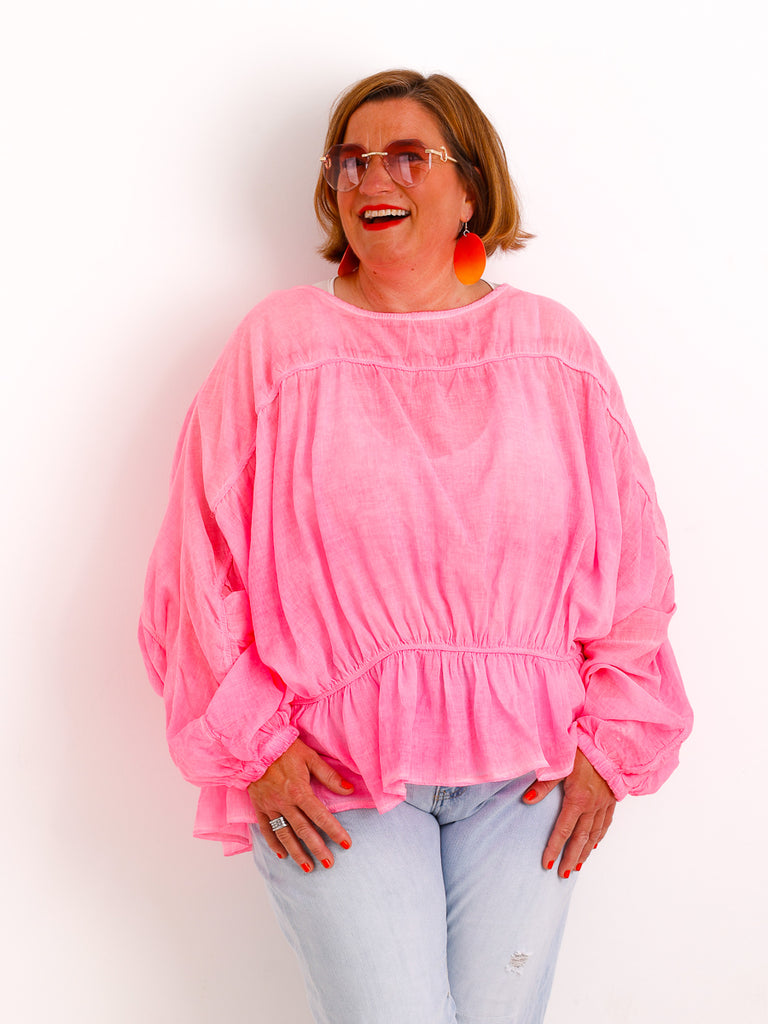 Oversize-Tunika LUNA.S – 100 % Baumwolle – Fledermausärmel – Gr. 38-48
