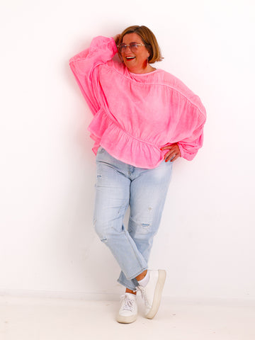 Oversize-Tunika LUNA.S – 100 % Baumwolle – Fledermausärmel – Gr. 38-48