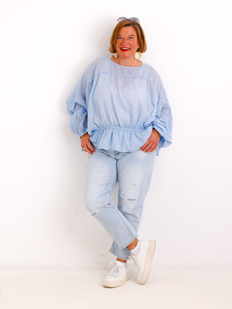 Oversize-Tunika LUNA.S – 100 % Baumwolle – Fledermausärmel – Gr. 38-48