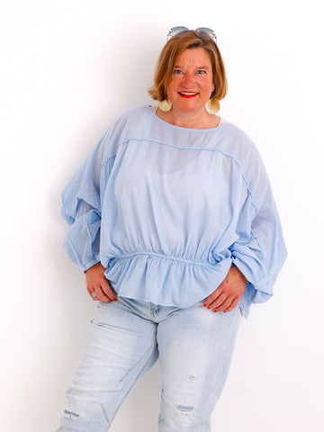 Oversize-Tunika LUNA.S – 100 % Baumwolle – Fledermausärmel – Gr. 38-48