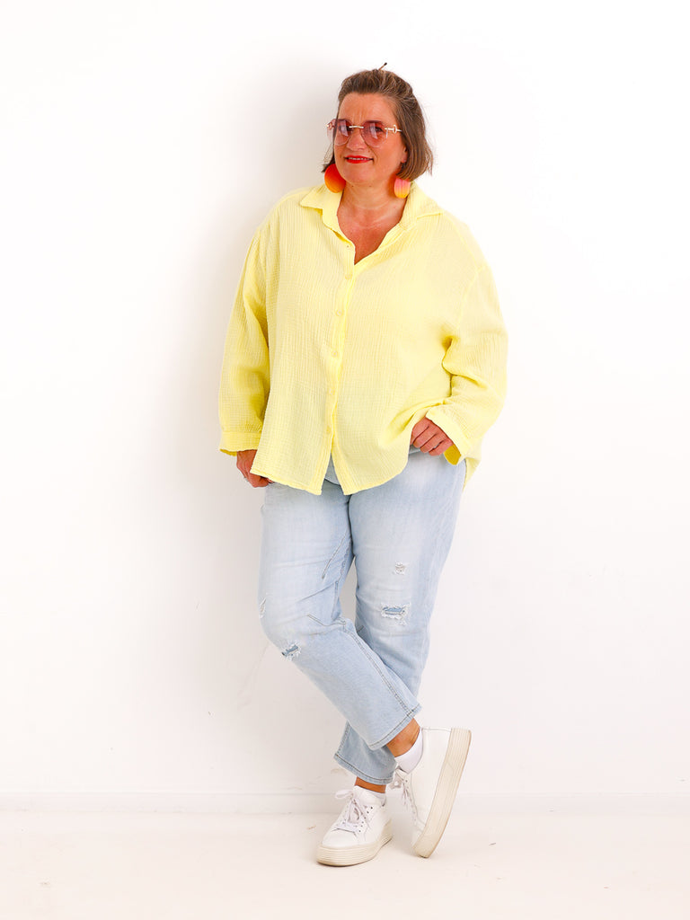 Musselin Oversize Bluse SIENNA.S - 100% Baumwolle - Gr. 38-44