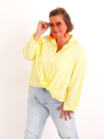 Musselin Oversize Bluse SIENNA.S - 100% Baumwolle - Gr. 38-44