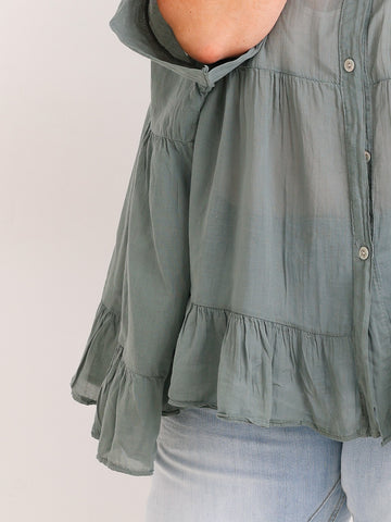 Luftige Baumwoll-Tunika KIMBERLY.S – Volants – Oversize – Gr. 38-50
