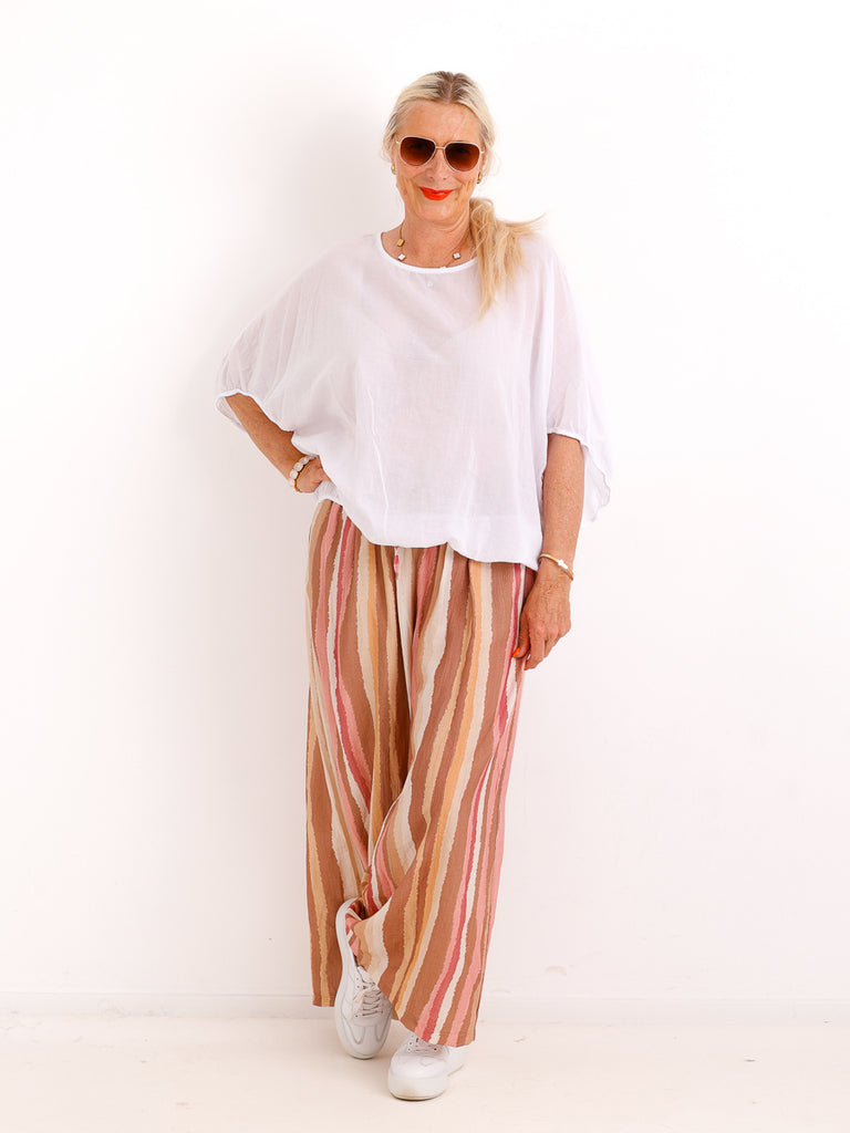 Marlenehose TOM.S mit edler Struktur-Optik – Komfort-Stretch – Beige - Gr. 38-44