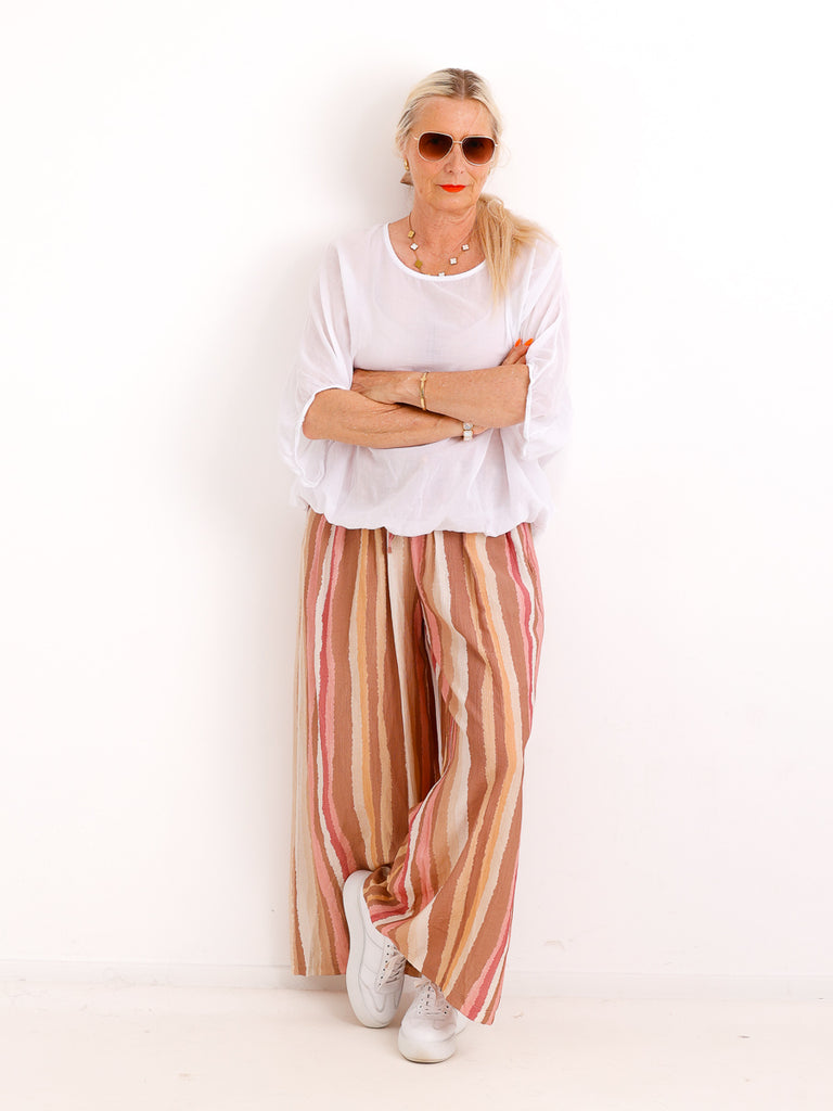 Marlenehose TOM.S mit edler Struktur-Optik – Komfort-Stretch – Beige - Gr. 38-44