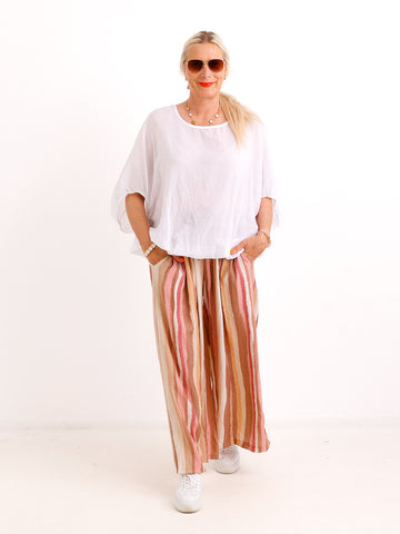 Marlenehose TOM.S mit edler Struktur-Optik – Komfort-Stretch – Beige - Gr. 38-44