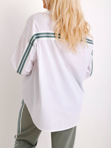 ALINA Bluse - weiß/khaki - verschiedene Größen