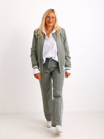 ALINA Bluse - weiß/khaki - verschiedene Größen