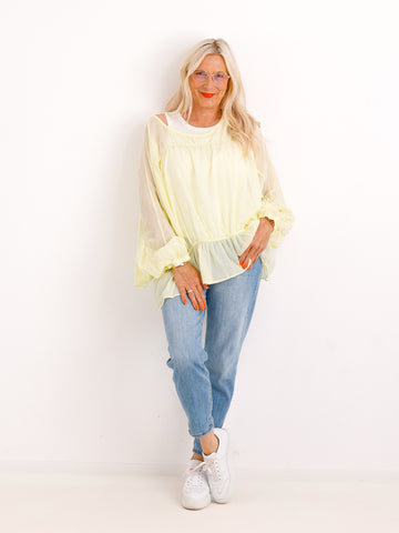 Oversize-Tunika LUNA.S – 100 % Baumwolle – Fledermausärmel – Gr. 38-46