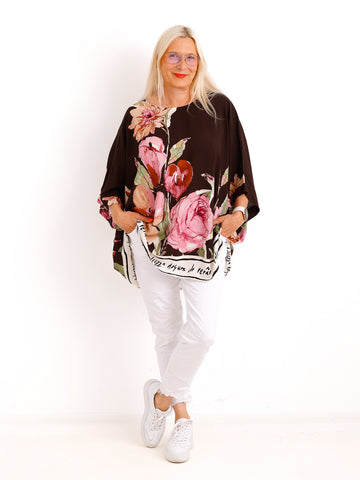 Curvy Size – Blusenshirt LUCY.S – Flowerprint mit sommerlicher Leichtigkeit - Gr. 42-54