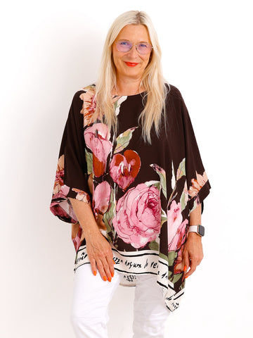 Curvy Size – Blusenshirt LUCY.S – Flowerprint mit sommerlicher Leichtigkeit - Gr. 42-54