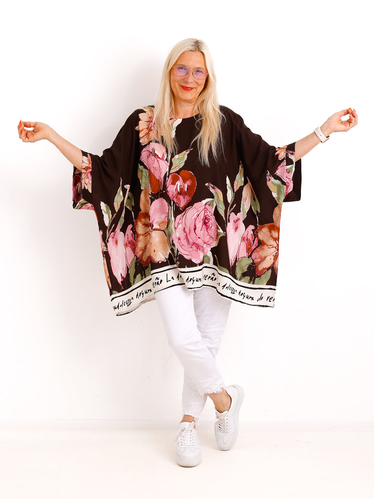 Curvy Size – Blusenshirt LUCY.S – Flowerprint mit sommerlicher Leichtigkeit - Gr. 42-54