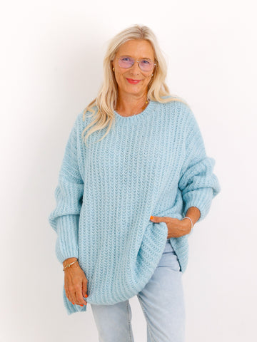 Curvy Size Strickpullover MEGAN.S – Flauschiger Grobstrick – Gr. 42–52