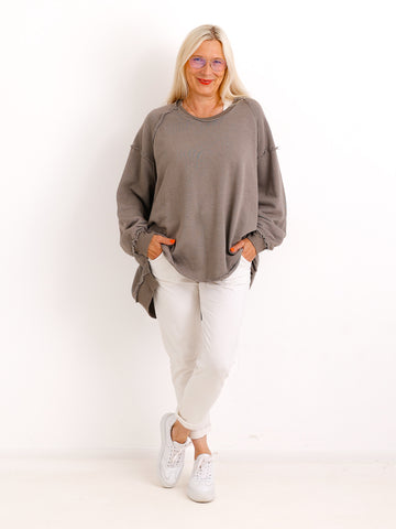 Oversize-Wohlfühl-Sweater CARLY.S – 100 % Baumwolle – Gr. 38-50