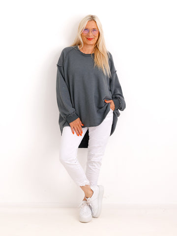 Oversize-Wohlfühl-Sweater CARLY.S – 100 % Baumwolle – Gr. 38-50