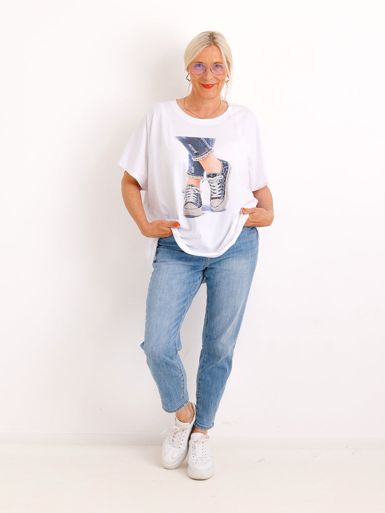 T-Shirt LEILA.S – Strass-Details & Baumwoll-Komfort - Gr. 38–46