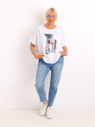 T-Shirt LEILA.S – Strass-Details & Baumwoll-Komfort - Gr. 38–46