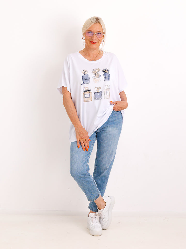 Oversize-Shirt STELLA.S – Edle Flakon-Applikation & Komfort-Stretch – Gr. 38-48