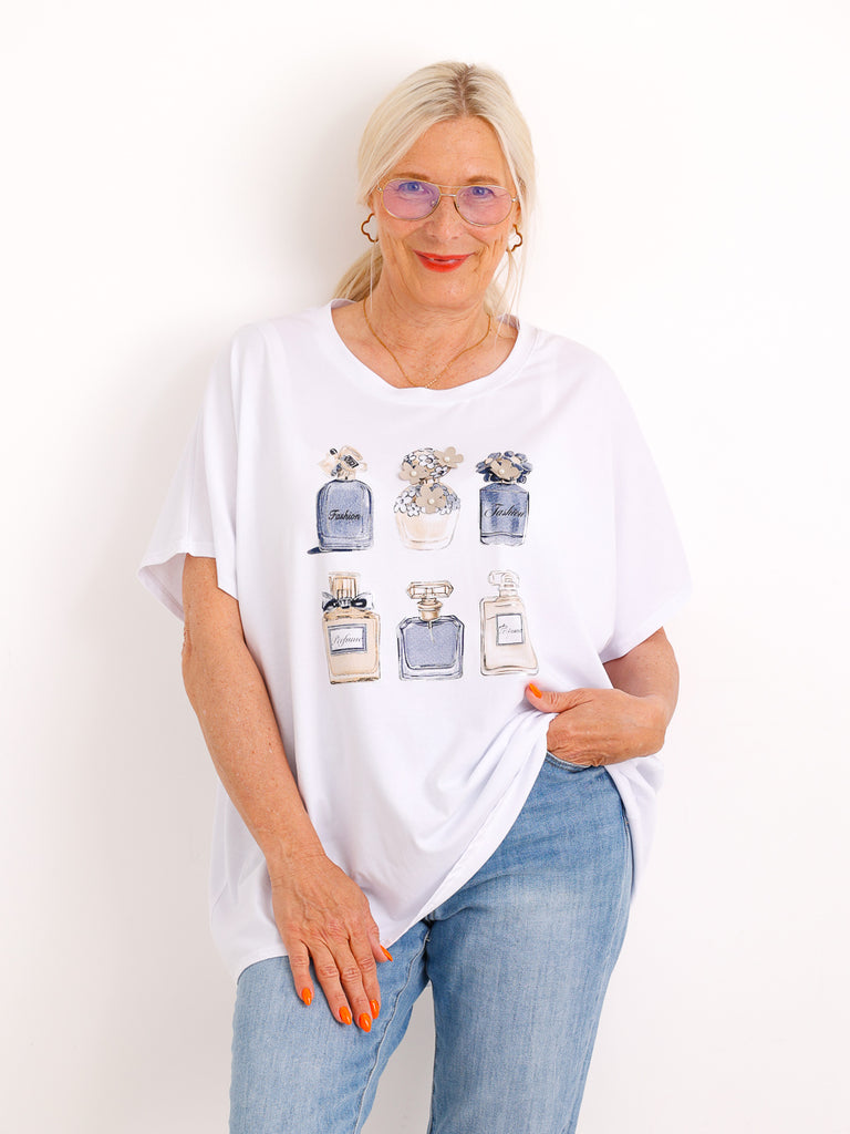 Oversize-Shirt STELLA.S – Edle Flakon-Applikation & Komfort-Stretch – Gr. 38-48