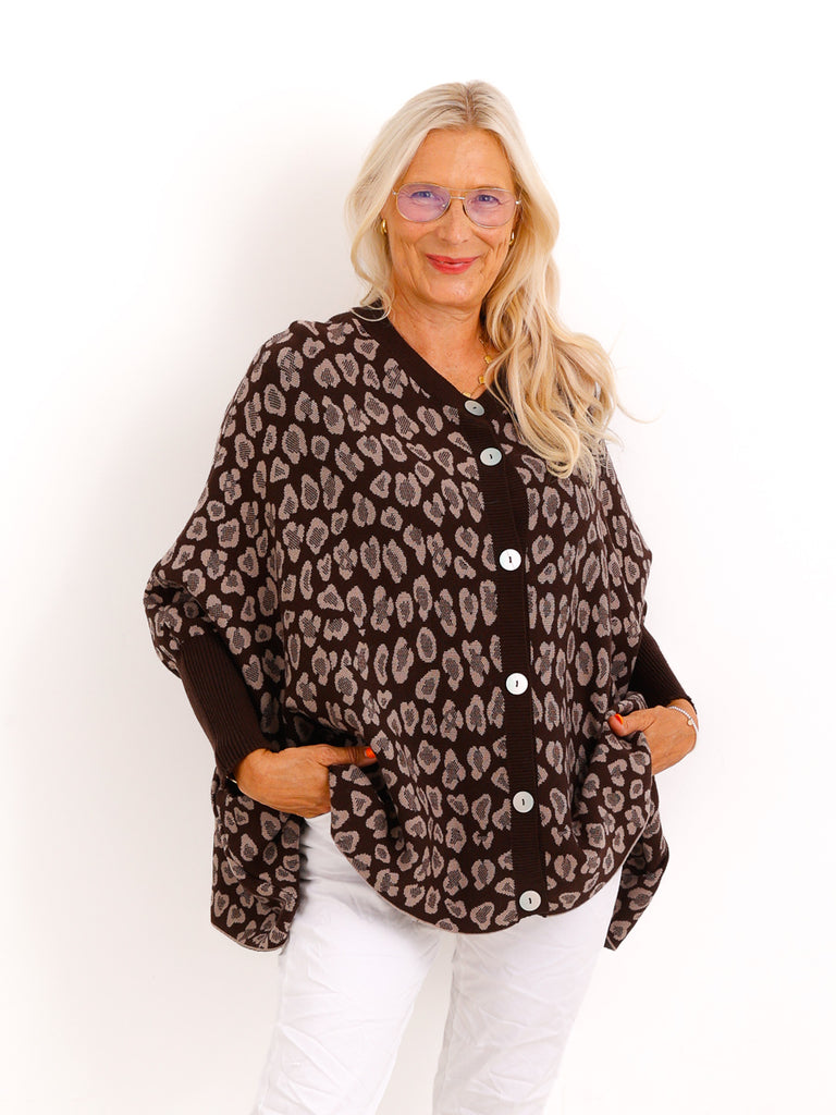 Oversize Strickjacke MALINA.S – Weicher Glattstrick & moderner Boxy-Schnitt – Gr. 38–48