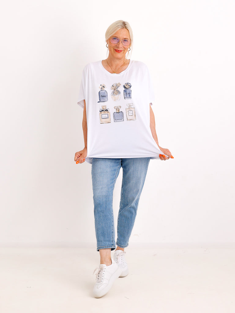 Oversize-Shirt STELLA.S – Edle Flakon-Applikation & Komfort-Stretch – Gr. 38-48