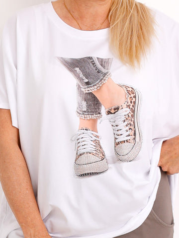 T-Shirt LEILA.S – Strass-Details & Baumwoll-Komfort - Gr. 38–46