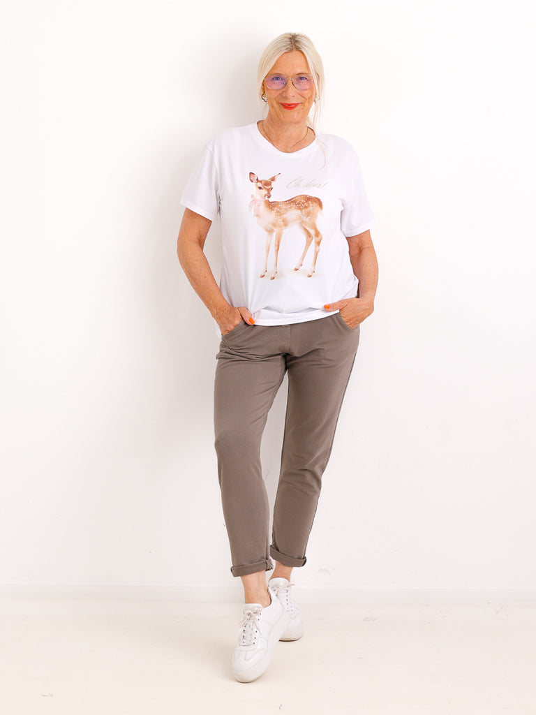 T-Shirt VIOLA.S – OH DEER Print & Strassdetails - Gr. 36–40