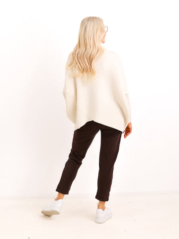 Oversize Strickpullover AMBER.S – Rippenstrick mit Turtleneck – Gr. 38–44