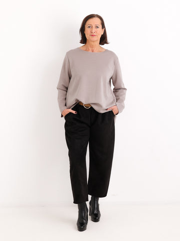 Oversize Viskose-Sweatshirt RIEKE – Fließende A-Linie mit V-Ausschnitt – Gr. 36–42