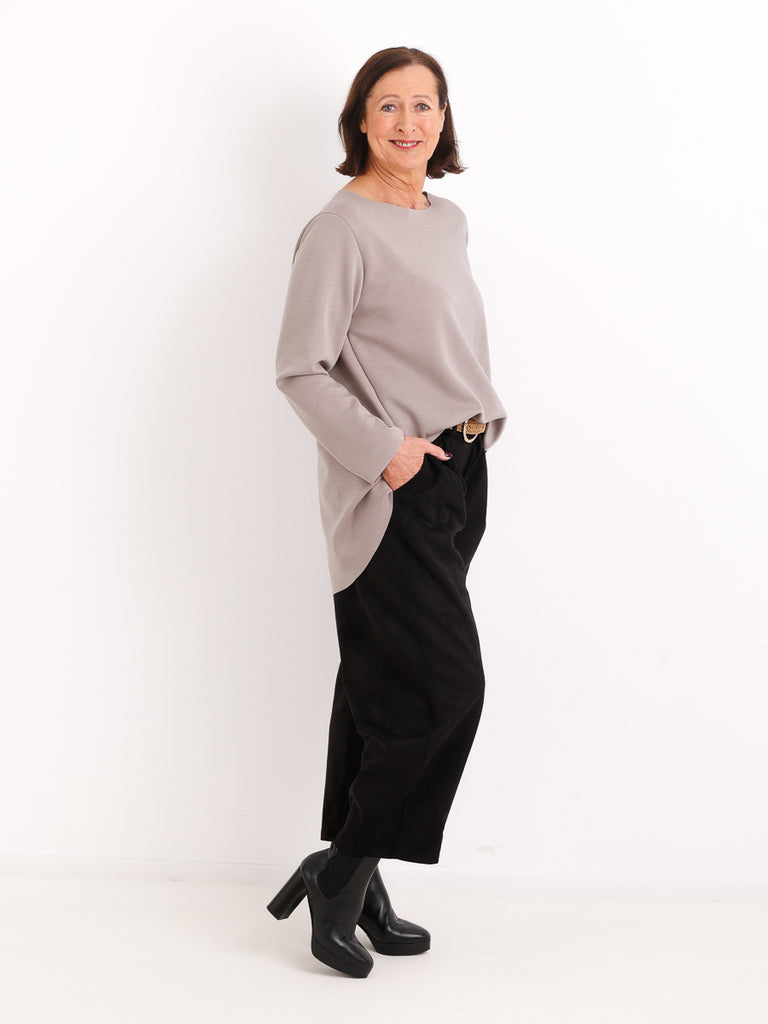 Oversize Viskose-Sweatshirt RIEKE – Fließende A-Linie mit V-Ausschnitt – Gr. 36–42