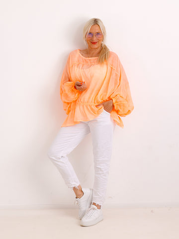 Oversize-Tunika LUNA.S – 100 % Baumwolle – Fledermausärmel – Gr. 38-46