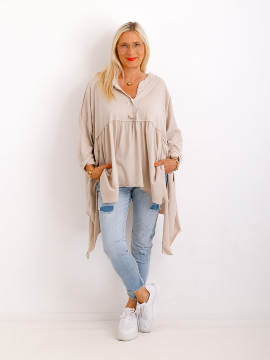 PAULINE Oversize Tunika - beige