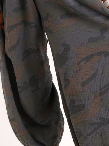 Curvy Size Musselin-Ballonhose NINO – Camouflage-Design aus Baumwolle – Gr. 44–54