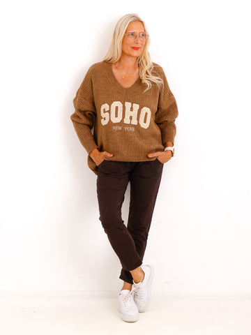 Oversize Strickpullover FLORINA.S – V-Ausschnitt & SOHO-Design – Gr. 38–44