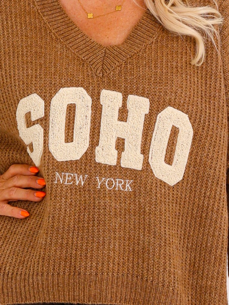 Oversize Strickpullover FLORINA.S – V-Ausschnitt & SOHO-Design – Gr. 38–44