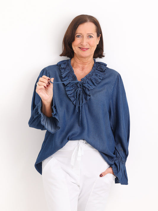 LAURA Jeansbluse - One Size 36-42